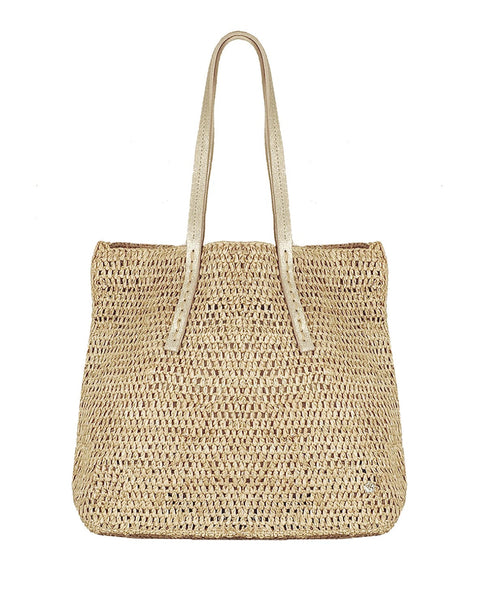 Flora Bella Metallic Crochet Raffia Hat & Tote Set - Like New NWT FLORA BELLA MARCELLA Crochet Raffia Sun Hat Ribbon Trim  main image 3