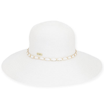 Gold Chain Paper Braided Beach Hat