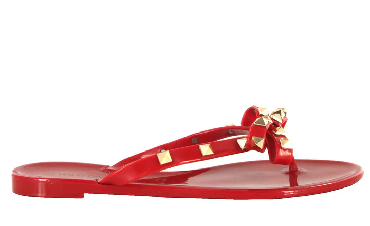 Studded Bow Jelly Sandal