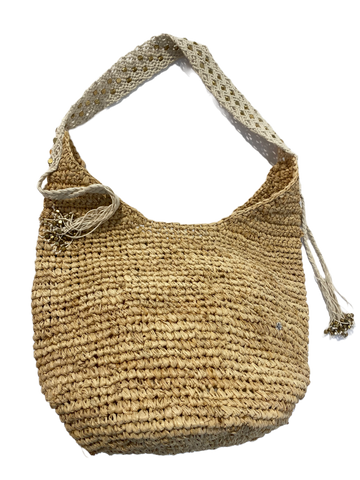 Coachello Natural Crochet Beach Tote Bag